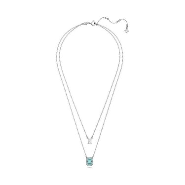 Swarovski Damen Millenia Halskette im Lagenlook Oktagon-Schliff, Grün, Rhodiniert 5640557